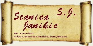 Stanica Janikić vizit kartica